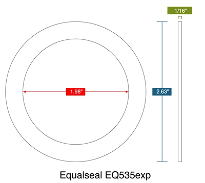 Equalseal EQ 535 Custom Ring Gasket - .063 x 1.98" ID x 2.63" OD