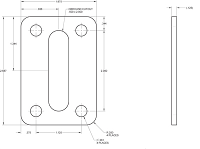 Equalseal EQ 535 Custom Gasket - 1/8" x 1.875" x 2.687" per 99-17332