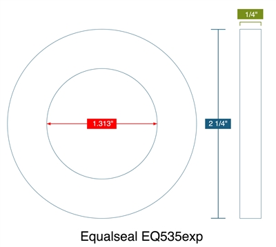 Equalseal EQ 535 Custom Ring Gasket - 1/4" x 1-5/16" x 2.25"
