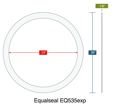 Equalseal EQ 535 Custom Ring Gasket - 1/8" x 24" x 28"