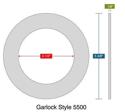 Garlock Style 5500 -  1/8" Thick - Ring Gasket - 150 Lb. - 3"