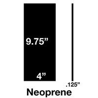 60 Durometer Neoprene Rectangle - 1/8" Thick x 4" x 9.75" Solid