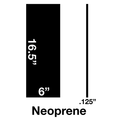 60 Durometer Neoprene Rectangle - 1/8" Thick x 6" x 16.5" Solid
