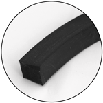 60 Duro Black Neoprene Square Strip - 3/8" Square