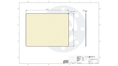 EQ 750W NBR Gasket Material - 1/32" x 11.5" x 15" with Â½" Corner Radius