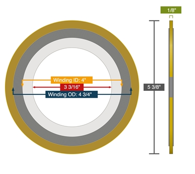 EQSWI Gasket - 150 lb - 3" with InconelÂ® 625 - InconelÂ®625/FG - InconelÂ® 625 Outer