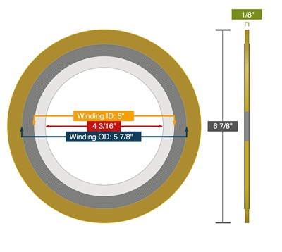 EQSWI Gasket - 150 lb - 4" with InconelÂ® 625 - InconelÂ®625/FG - InconelÂ® 625 Outer