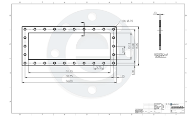 Equalseal 923 Double Jacketed - Rectangular Metal Gasket - .13" Thick - 15" x 36"