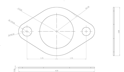 Garlock Blue-Gard 3000 - 1/16" Thick - Custom Gasket - Per Drawing TGB_CLR