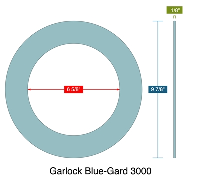 Garlock Blue-Gard 3000 -  1/8" Thick - Ring Gasket - 300 Lb. - 6"