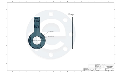 Garlock Blue-Gard 3000 - Tabbed Ring Gasket - 1/16" Thick - 1" 150# PSA one side for strainers