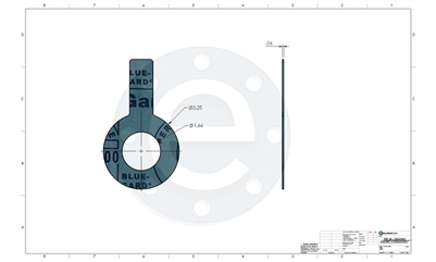 Garlock Blue-Gard 3000 - Tabbed Ring Gasket - 1/16" Thick - 1-1/4" - 300 lb. PSA one side for strainers