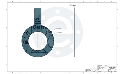 Garlock Blue-Gard 3000 - Tabbed Ring Gasket - 1/16" Thick - 2-1/2" 150# PSA one side for strainers