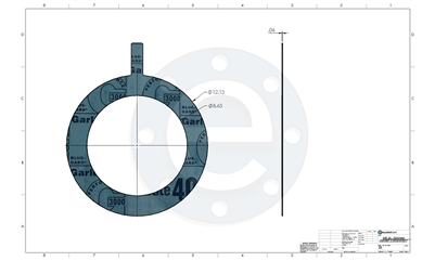 Garlock Blue-Gard 3000 - Tabbed Ring Gasket - 1/16" Thick - 8" - 300 lb. PSA one side for strainers