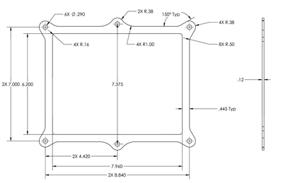 Sigraflex BSSCÂ® Custom Gasket - 1/8"- per DWG HEM170-16603-001 Rev