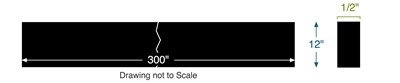 60 Duro Buna-N Custom Rubber Strip - 1/16" x 2" x 25' With PSA