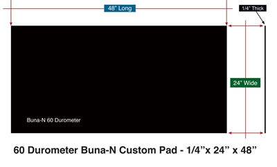 60 Duro Buna-N Custom Rubber Strip - 1/4" x 24" x 48"