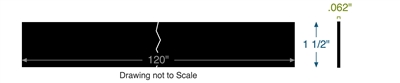 Buna-N-60 Durometer - .062" Thick - 1.5" x 120" - With PSA