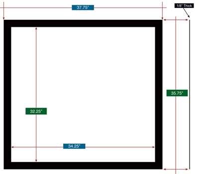 60 Duro Buna-N Custom Frame Gasket - 1/8" x 34.75" x 37.75" Outside