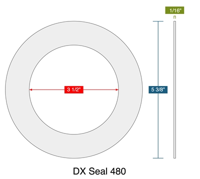 DX Seal 480 -  1/16" Thick - Ring Gasket - 150 Lb. - 3"