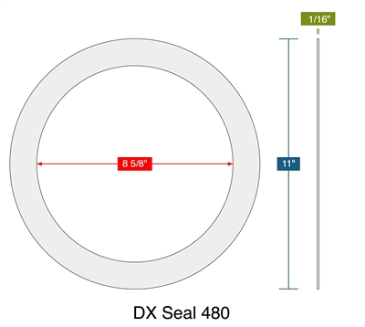 DX Seal 480 -  1/16" Thick - Ring Gasket - 150 Lb. - 8"