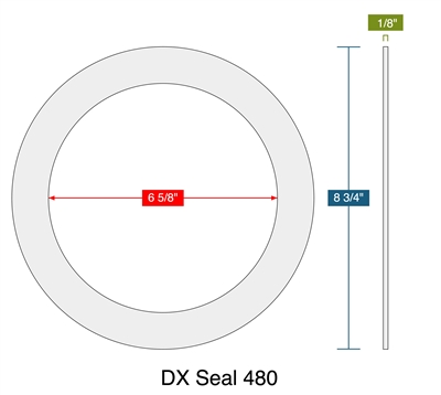 DX Seal 480 -  1/8" Thick - Ring Gasket - 150 Lb. - 6"