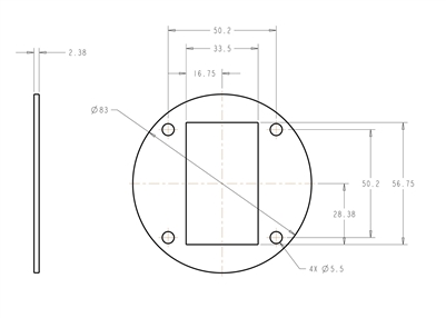 DXSeal 660 N/A - Custom Gasket  2.38 mm Thick x 83 mm OD