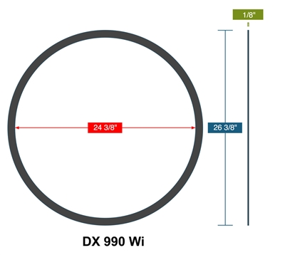 DXSeal 990wi N/A - Custom Ring Gasket  1/8" x 24.375" x 26.375"