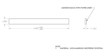 Custom Die - 1/2" x 5.429" Per Dwg