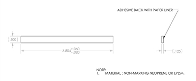 Custom Die - 1/8" x 1/2" x 6.804" Per Dwg