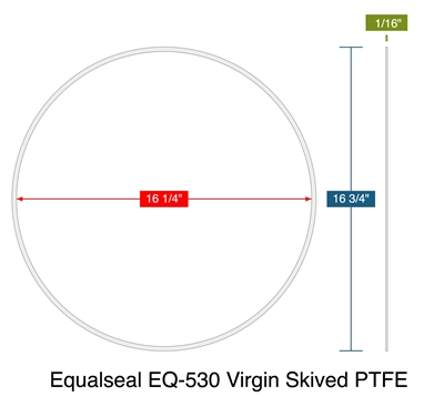 Virgin PTFE Custom Ring Gasket - 1/16" Thick x 16.25" x 16.75"