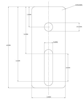 EPDM (Ethylene Propylene) -  1/16" Thick -2.5" x 6" - Peg Mount