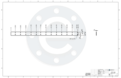 EPDM - .062" Thick - 2" x 38.375" - (26) 1/4" Holes Per Drawing ES 36 - With PSA