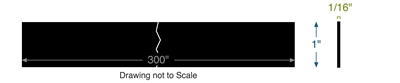 EPDM (Ethylene Propylene) -  1/16" Thick - 1" x 300" - With PSA