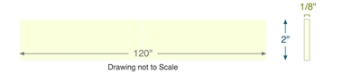 EPDM - Food Grade -  1/8" Thick - 2" x 120" - With PSA