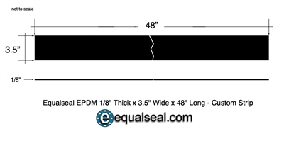 60 Duro EPDM Rubber Custom Strip - 1/8" Thick x 3.5" x 48"
