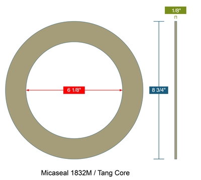 Equalseal EQ MicaSeal & Tang Core 1832T Ring Gasket - 1/8" Thick - 6.125" ID x 8.75" OD