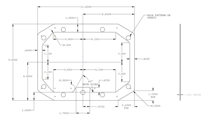 Equalseal EQ250 Vegetable Fiber -  1/32" Thick - Custom Gasket - Per Drawing #EEC794004