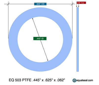 Equalseal EQ-503 - 1/16" Thick - .445" ID x .625" OD Custom Gasket