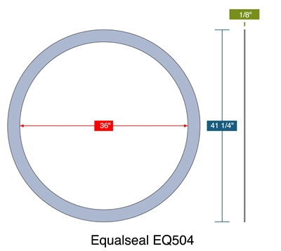 Equalseal EQ 504 Ring Gasket - 150 LB - 36" ID x 41.25" OD x 1/8" Thick