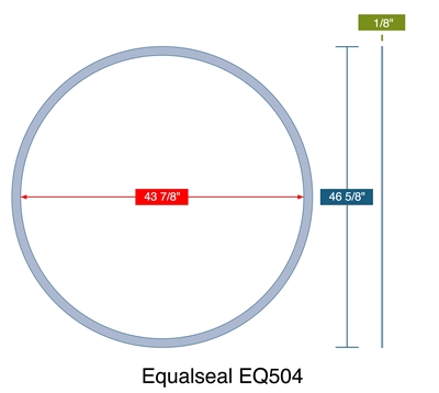 Equalseal EQ504 Custom Ring Gasket - 43-7/8" ID x 46-5/8" OD x 1/8" Thick