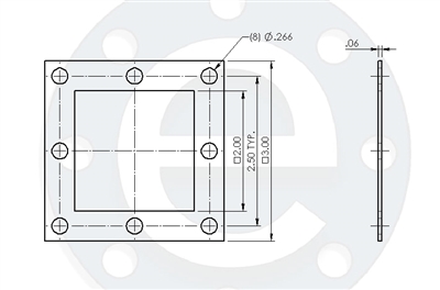 Equalseal EQ510 - Frame Gasket -  1/16" Thick -Per Drawing UFL- 2x2