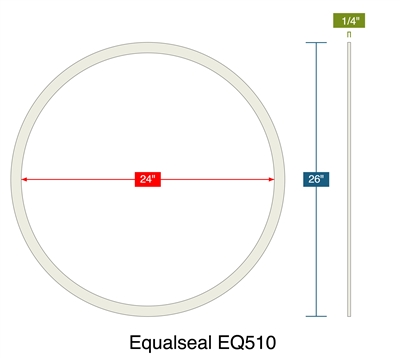 Equalseal EQ510 - Ring Gasket -  1/4" Thick - 24" ID - 26" OD
