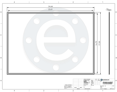 Equalseal EQ 535exp Custom Frame Gasket -1/8â€ Thick - 23.8125â€ x 16.750â€ ID - 24.4375â€ x 17.375â€