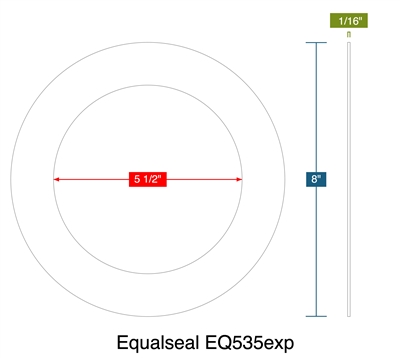 Equalseal EQ535exp - Ring Gasket -  1/16" Thick - 5.5" ID - 8" OD