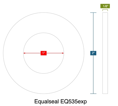 Equalseal EQ535exp - Ring Gasket -  1/8" Thick - 1" ID - 2" OD