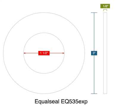 Equalseal EQ535exp -  1/8" Thick - Ring Gasket - 1.5" ID - 3" OD