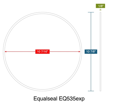 Equalseal EQ535exp - Ring Gasket -  1/8" Thick - 10.4375" ID - 10.875" OD