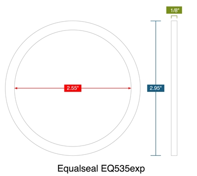 Equalseal EQ535exp -  1/8" Thick - Ring Gasket - 2.55" ID - 2.95" OD