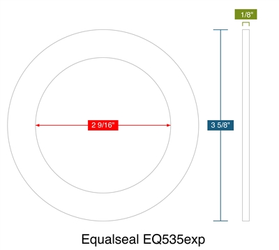 Equalseal EQ535exp - Ring Gasket -  1/8" Thick - 2.5625" ID - 3.625" OD